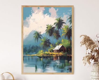 Affiche Tropicale Inde – Poster Décor Paysage Serin de Kerala