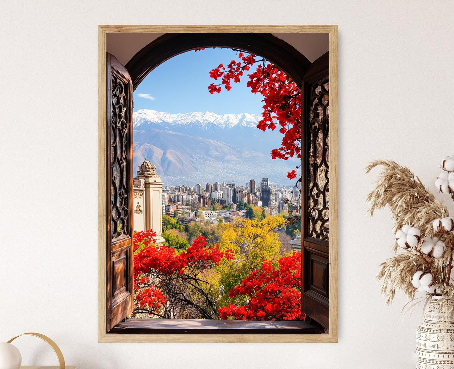 Affiche Santiago à Santiago – Art Print Vue sur les Andes et la Ville