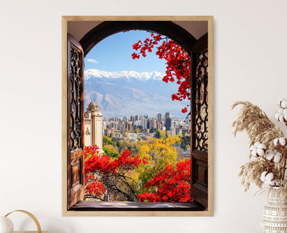 Affiche Santiago à Santiago – Art Print Vue sur les Andes et la Ville