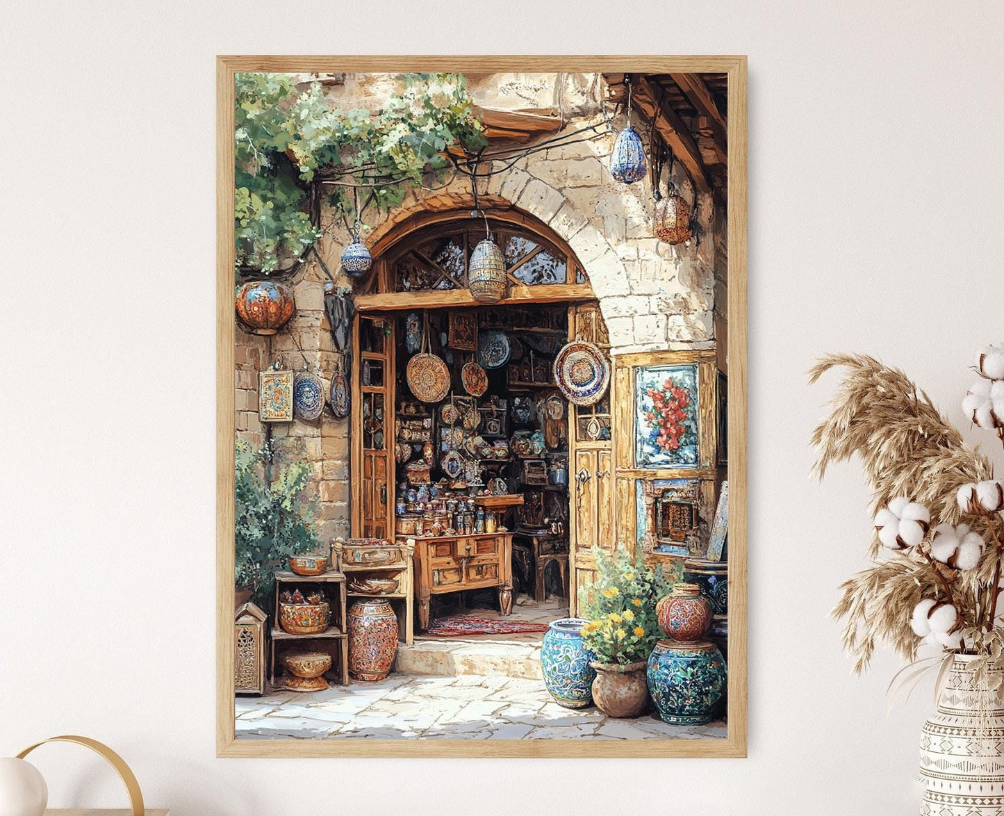 Affiche en Bois Latakia – Poster Décoratif Côtier Syrien