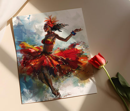 Affiche Danse Samba – Illustration Colorée de Danse Brésilienne