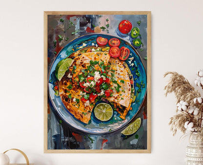 Affiche Quesadilla Mexicaine – Tableau de Cuisine Classique