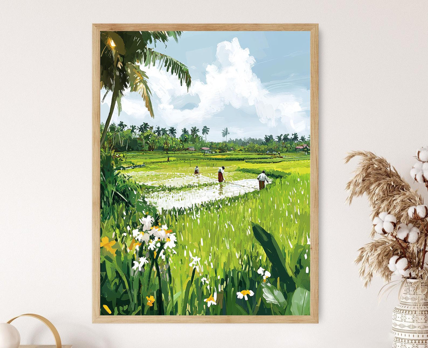 Affiche Champs de Riz de Bogra – Poster Paysage Agricole du Bangladesh