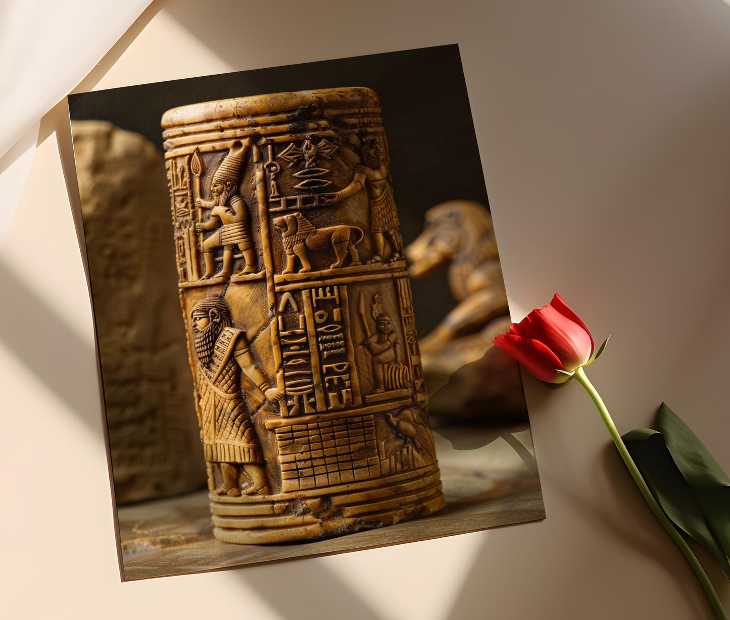 Affiche Sceaux Babyloniens – Poster Écriture Cunéiforme & Artéfacts Anciens