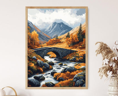 Affiche Vallée de Glencoe – Poster Art Nature Écossaise en Automne