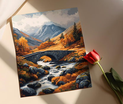 Affiche Vallée de Glencoe – Poster Art Nature Écossaise en Automne