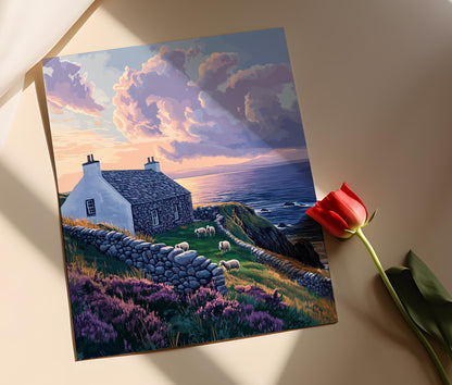 Affiche Écosse Traditionnelle – Poster Art Côtière des Orcades