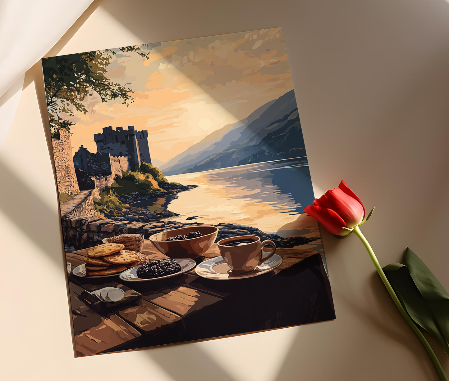 Affiche Écosse – Poster Scène de Loch Ness et Château d'Urquhart