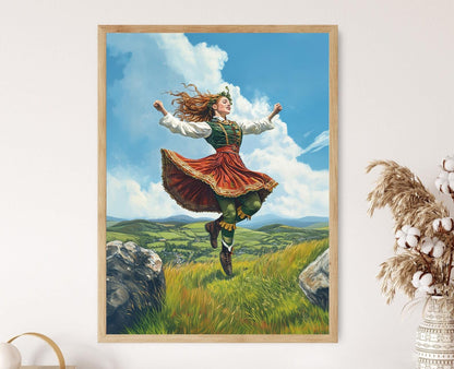 Affiche Danse Irlandaise – Illustration Traditionnelle Celtique