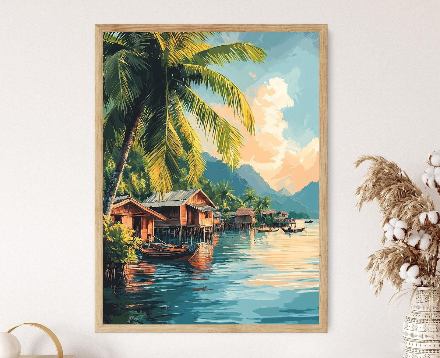 Affiche Si Phan Don – Décor mural Laos, paysage du fleuve Mékong
