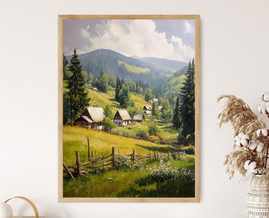 Affiche Rêves Carpathiques – Poster Paysage Traditionnel Roumain