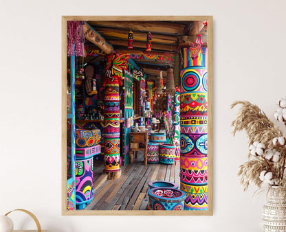 Affiche Art Coloré Colombien – Poster Décor Mural Éclatant