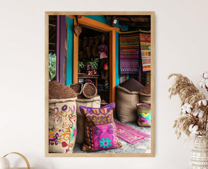 Affiche Café Colombien – Impression Art Colorée pour Décor de Café