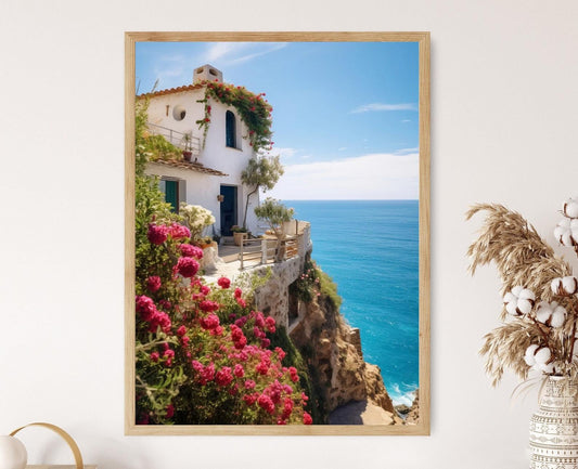 Affiche Côtière Grecque – Poster Art Mural Bord de Mer Sérénité