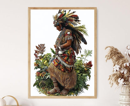 Affiche Femme des Îles Salomon – Poster Art Tribal Océanique