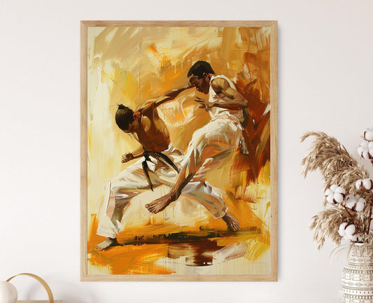 Affiche Capoeira – Poster Art Mural Vibrant des Danseurs Afro-Brésiliens