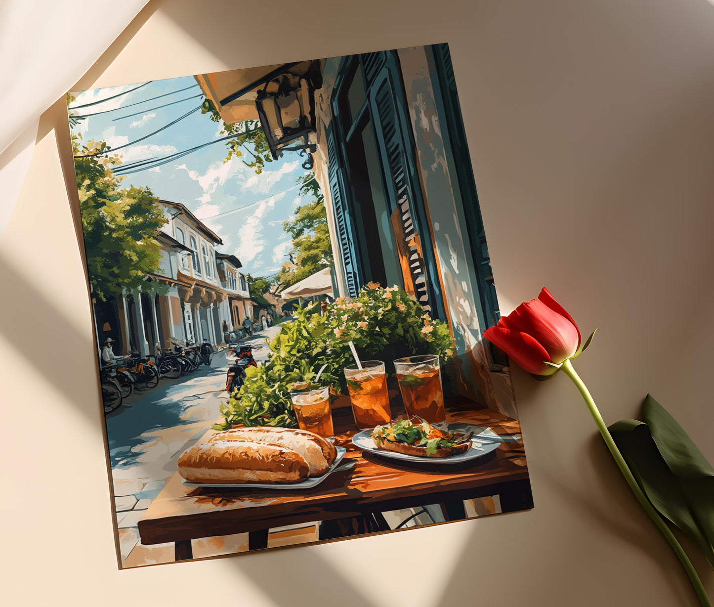 Affiche Savannakhet – Imprimerie Art de Petit-Déjeuner Laotien