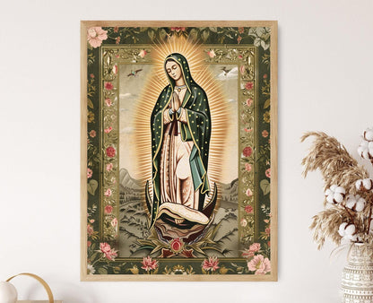 Affiche Notre-Dame de Guadalupe – Art Catholique, Cadeau Religieux