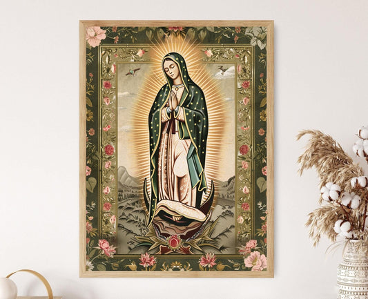 Affiche Notre-Dame de Guadalupe – Art Catholique, Cadeau Religieux