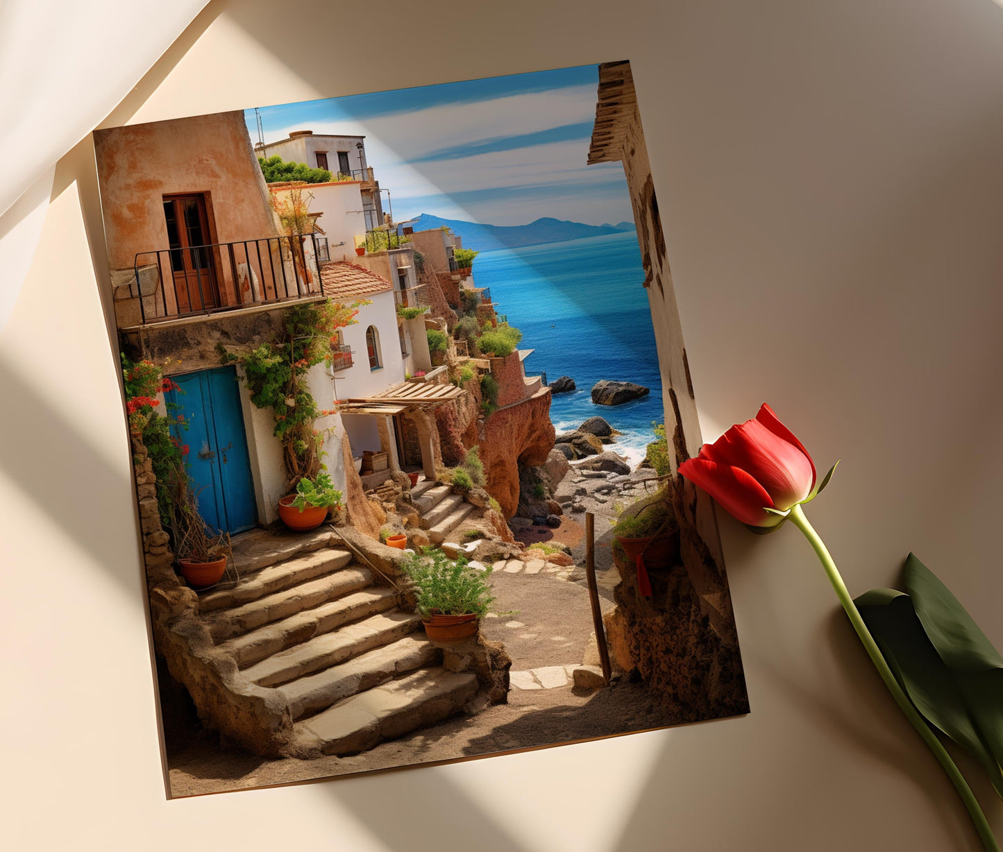 Affiche Côte Sicilienne – Poster Paysage Marin Méditerranéen