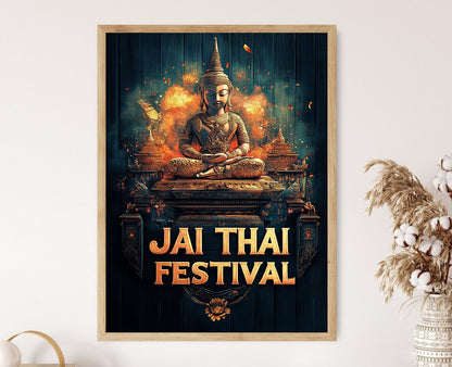 Affiche Festival Thaï – Poster Illustratif de Temple Bouddhiste