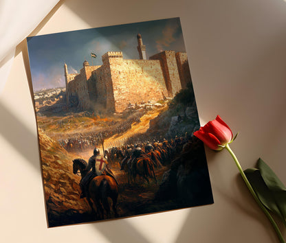 Affiche Siège de Jérusalem – Poster Scène Médiévale de Croisade