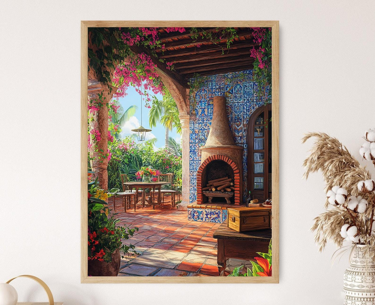 Affiche Tropicale Rustique – Poster Cigares et Fleurs en Art Print