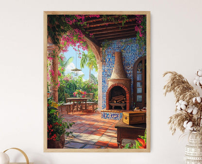 Affiche Tropicale Rustique – Poster Cigares et Fleurs en Art Print
