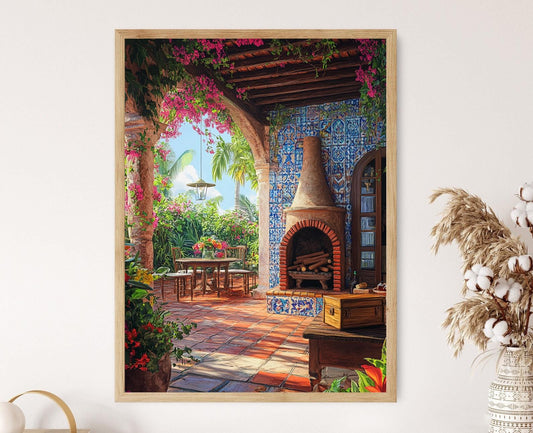 Affiche Tropicale Rustique – Poster Cigares et Fleurs en Art Print