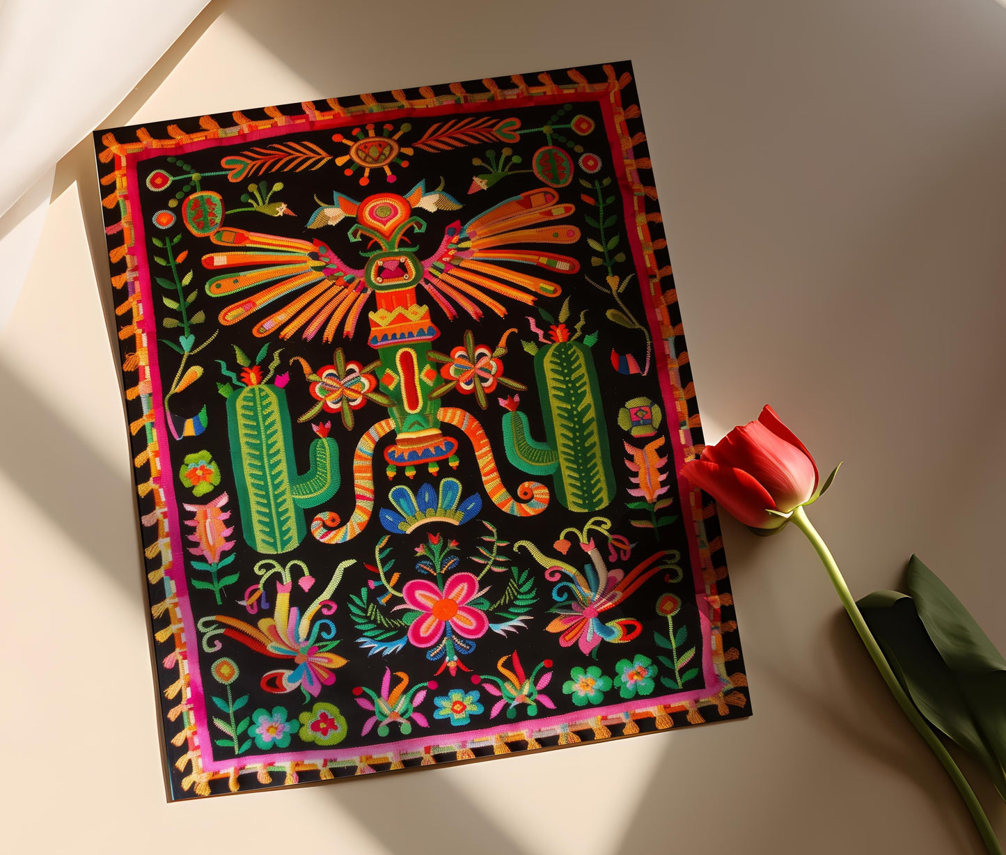 Affiche Art Nahua – Poster Décor Mur Indigène Aztec