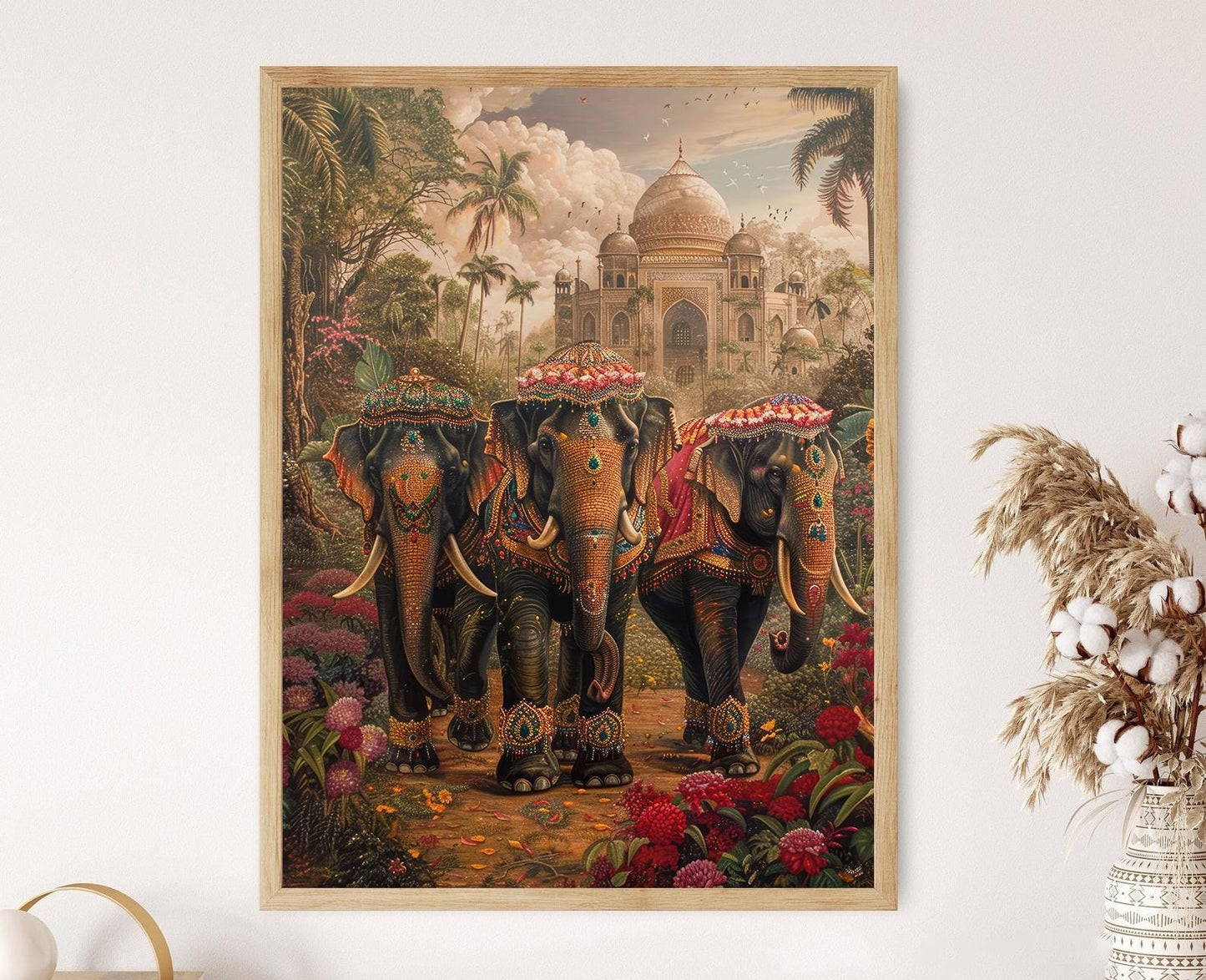 Affiche Éléphants Majestueux d'Inde – Poster Art Culturelle