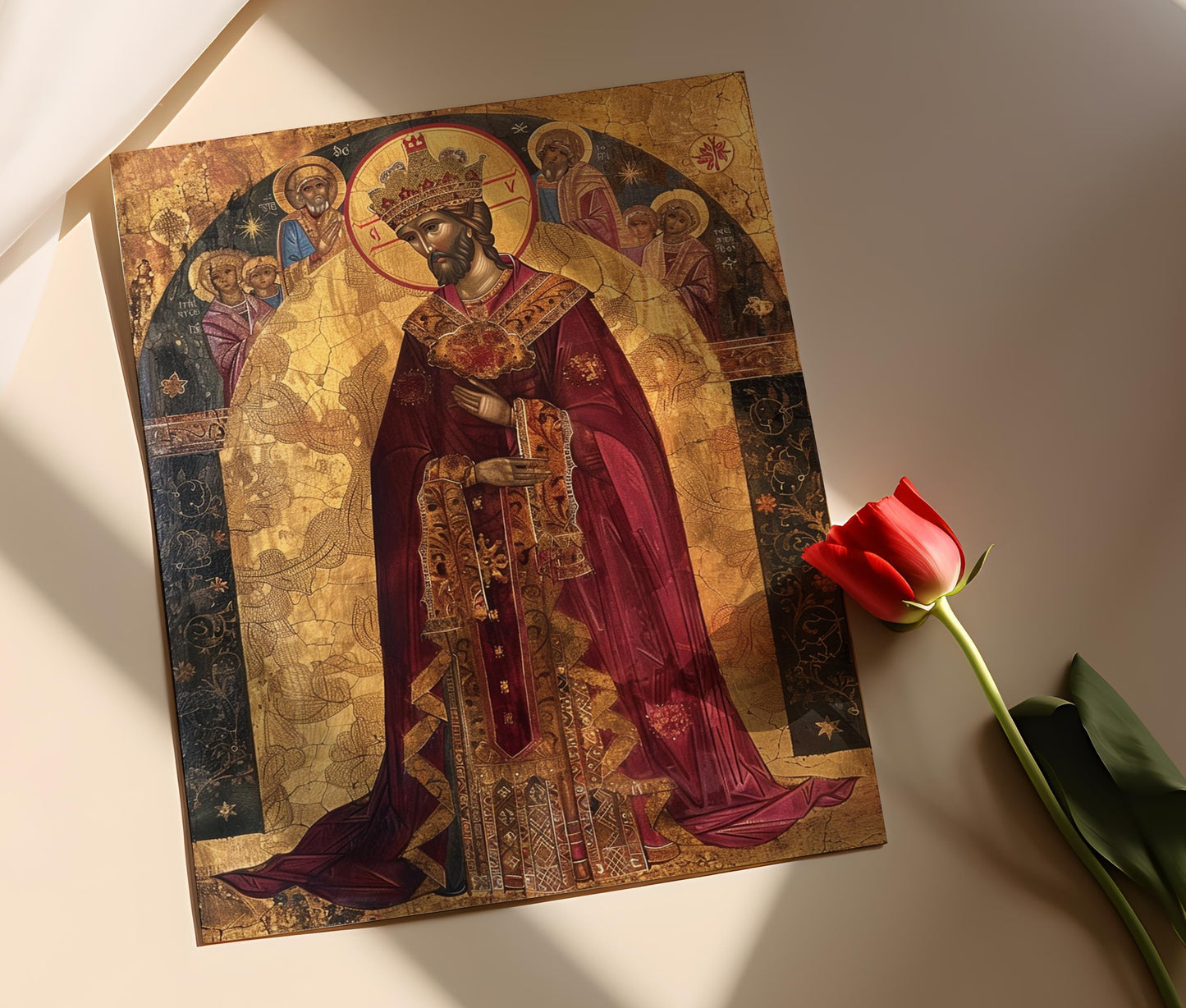 Affiche Constantin VI – Impression Icone Byzantin, Art Spirituel pour Décor de Prière