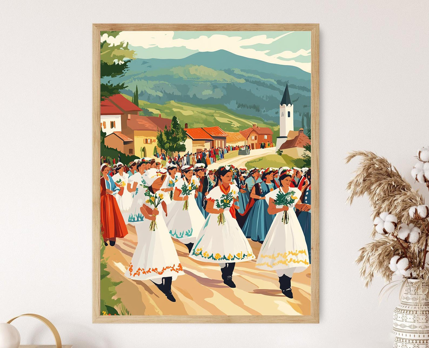 Affiche Mariage Galicnik – Poster Art de Macédoine et Danses Traditionnelles