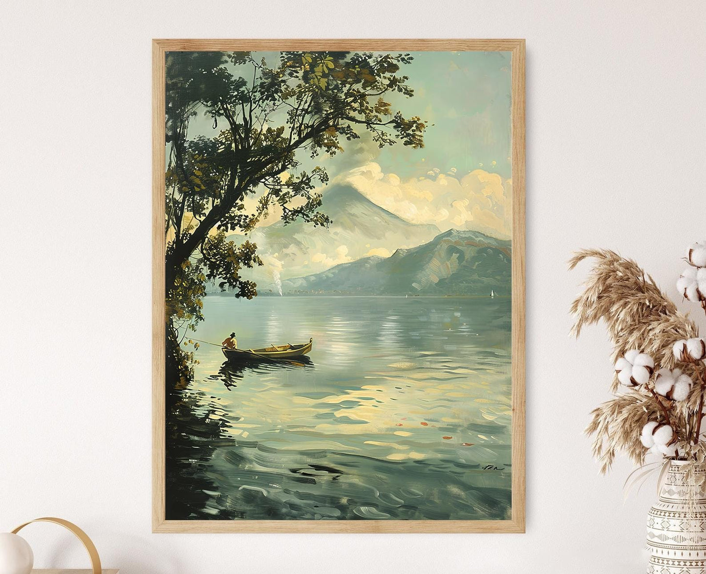 Affiche Lac Coatepeque – Poster Art de Nature Salvadorienne avec Volcans