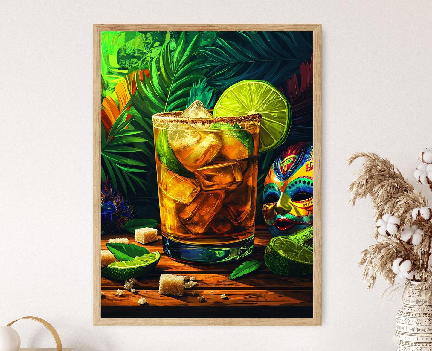 Affiche Caipirinha Brésilienne – Décor Tropical Festif Inspiré du Carnaval