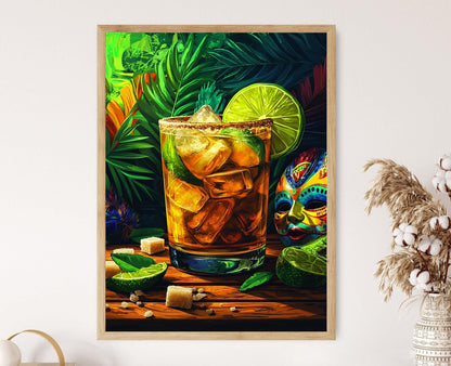 Affiche Caipirinha Brésilienne – Décor Tropical Festif Inspiré du Carnaval