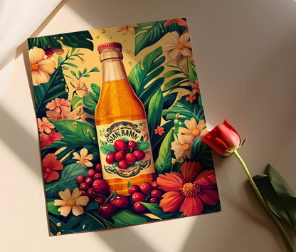 Affiche Soda Guarana Brésil – Art mural tropical vibrant