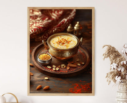 Affiche Badam Milk – Illustration de lait aux amandes et au safran