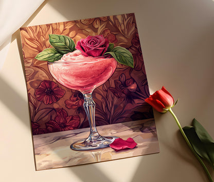 Affiche Basilic et Rose – Illustration de Boisson Mughal en Art Print