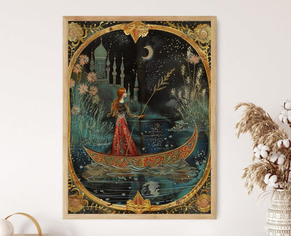 Affiche Palekh – Impression giclée artisanale russe élégante pour la déco