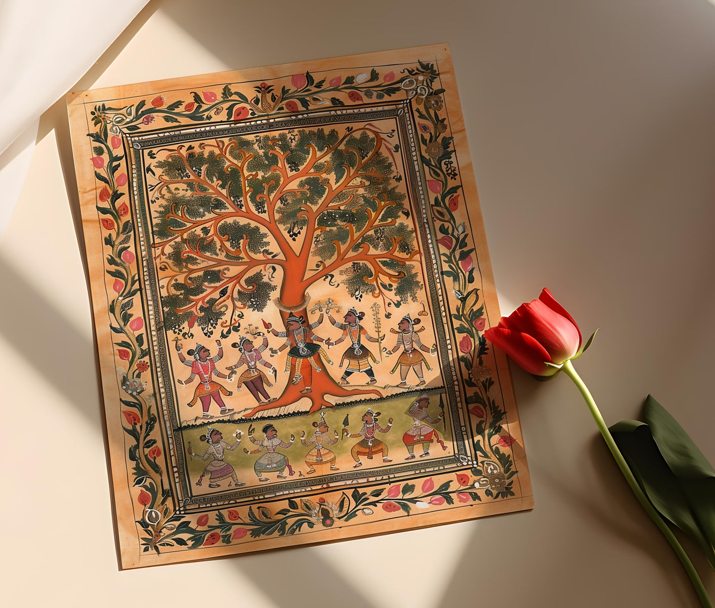 Affiche Patachitra – Impression d'Art Populaire Indien Traditionnel