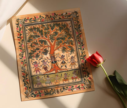 Affiche Patachitra – Impression d'Art Populaire Indien Traditionnel