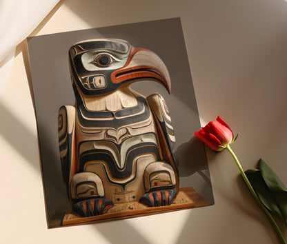 Affiche Aigle Haida – Art Indigène Symbolique, Cadeau Mémorable