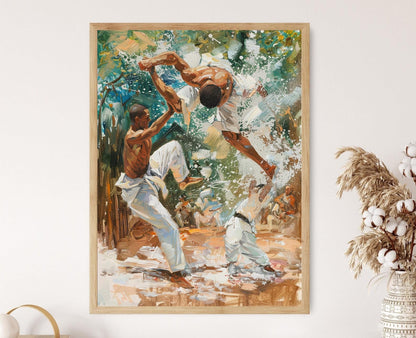 Affiche Capoeira – Poster Art Martial Brésilienne en Mouvement