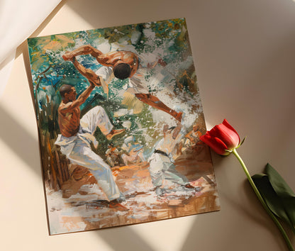 Affiche Capoeira – Poster Art Martial Brésilienne en Mouvement