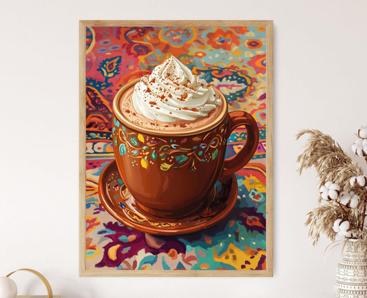 Affiche Chocolat Chaud Pakistanais – Illustration Kulhad en Argile
