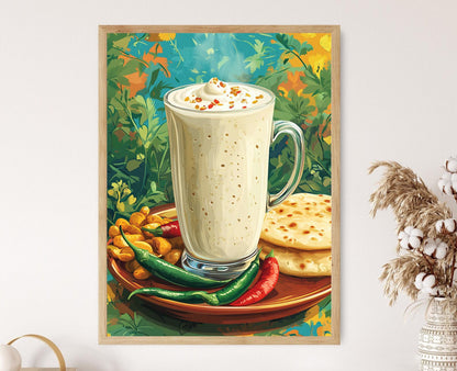 Affiche Salty Lassi – Illustration du Tumbler en Acier Punjabi