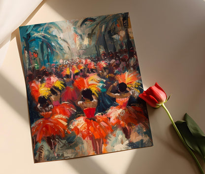 Affiche Carnaval de Rio : Danseuse Samba, Décor Brésilien