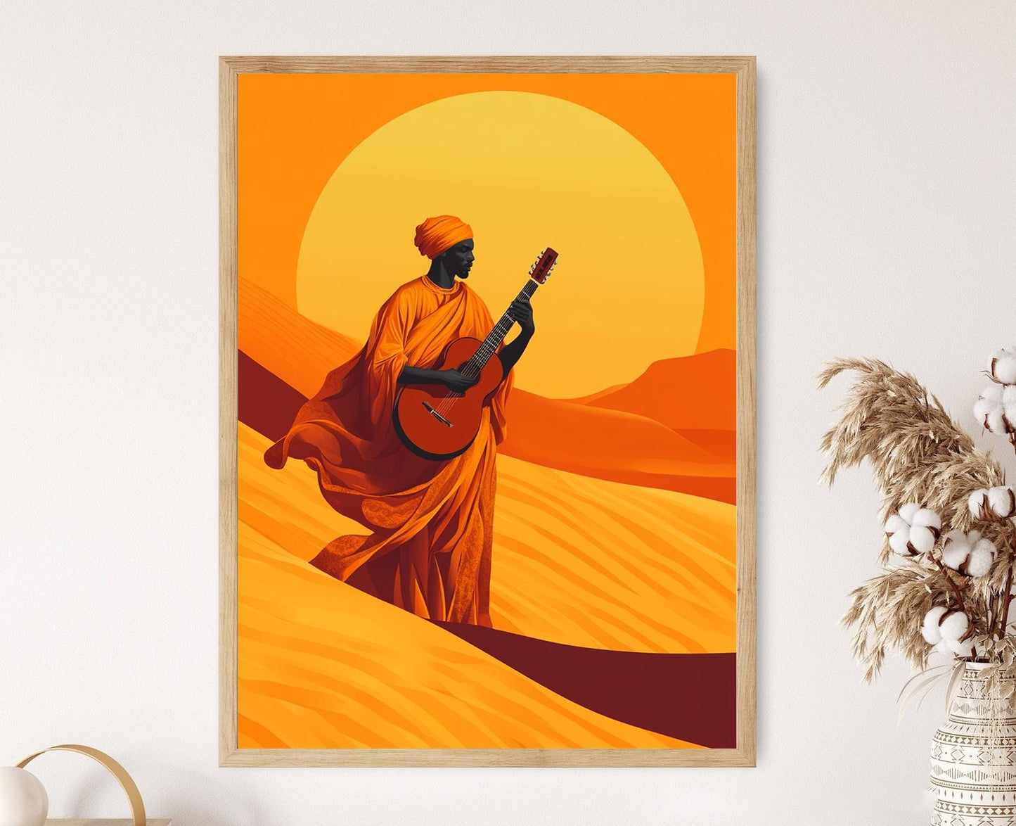 Affiche Musicien Soudanais – Illustration Vectorielle, Décor Musical Culturel