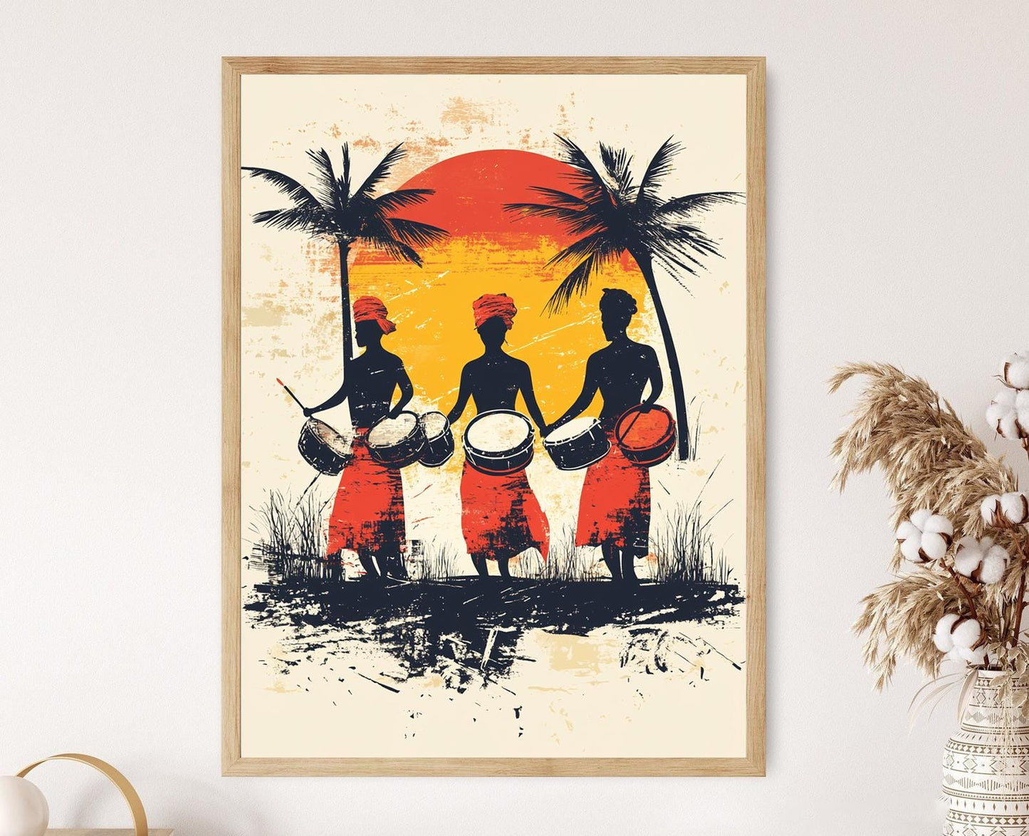 Affiche Danseurs du Soudan – Illustration vectorielle décorative tribale